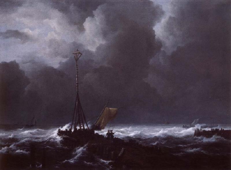 Jacob van Ruisdael View of het lj on a stormy Day oil painting image